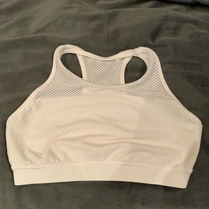 White mesh Halter sports bra